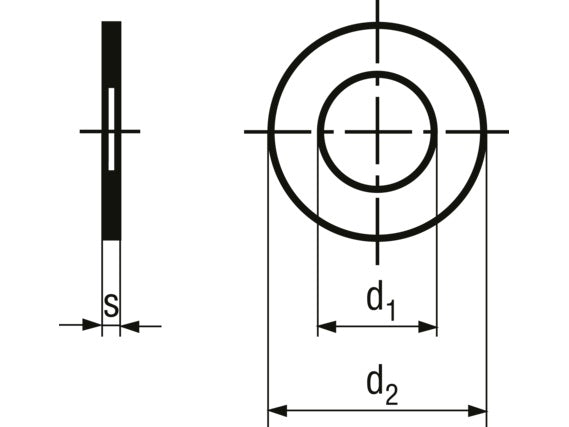 Spændeskive - M10 x Ø16mm, stål (25 stk.)