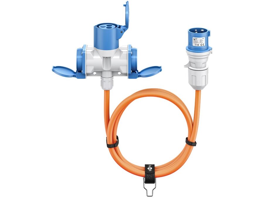CEE adapterkabel - 3P han til 3P hun + 2 x Jord (10m)
