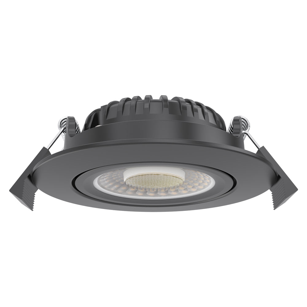 LEDlife Dim2Warm+CCT RA96 sort indbygningsspot - Ø8,3 cm, 7W, hvid kant, dæmpbar, IP65, 230V