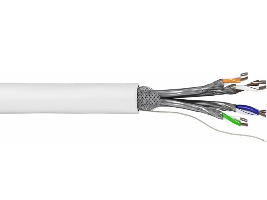 S/FTP netværkskabel - CAT6 PiMF massiv CCA, PVC Hvid (305m)