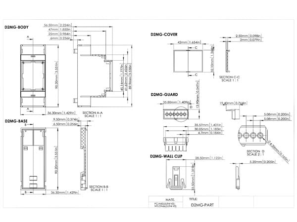 DIN-skinne Modulboks - 2 moduler