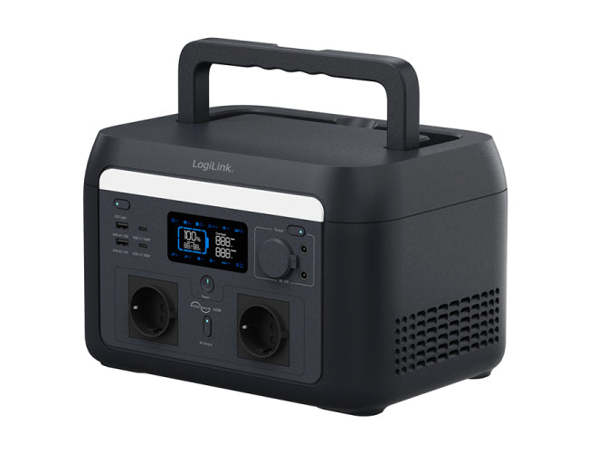 Bærbar power station, Tuya-komp. - 600W, 4xUSB, 2xCEE7/4