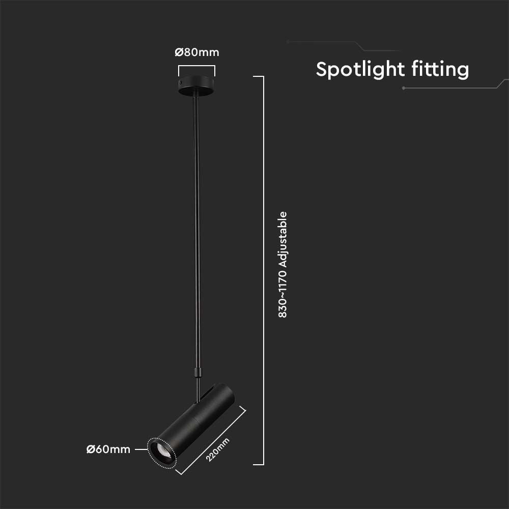 V-Tac Pro Serie GU10 Aluminium Sort Lampefatning - 3 års garanti