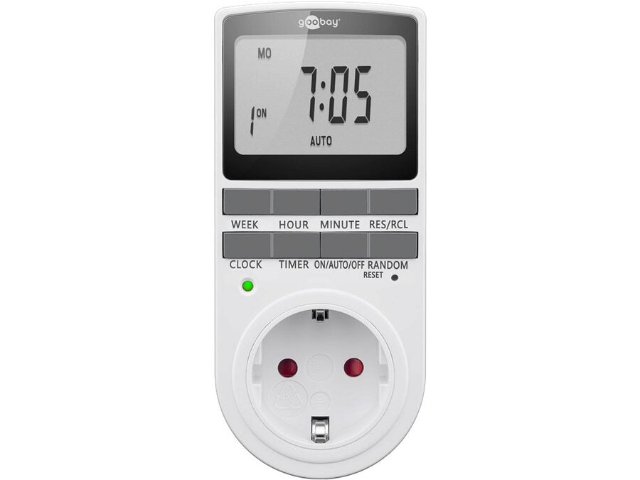 Digital Timer - Programmerbar, CEE7/4 udtag, Hvid