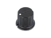 Drejeknap, Sort m. hvid prik - 24,5mm / 6mm