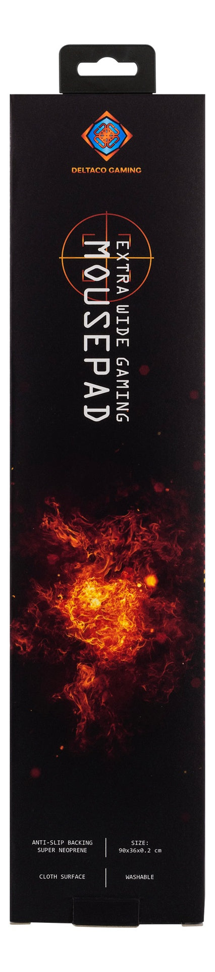 GAMING Musemåtte - Neopren, Gummibaseret, sort 900x360x2mm