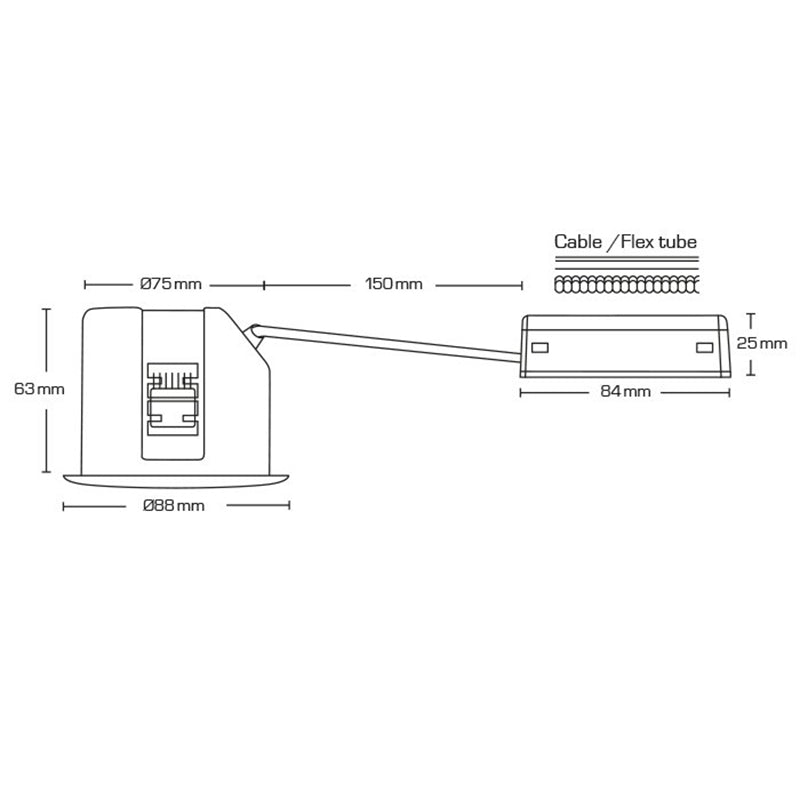 Cira Fixed 230V GU10 IP44 Mat Hvid Rund