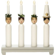 Elektrisk lysestage 4 lysegrå "Lucia"