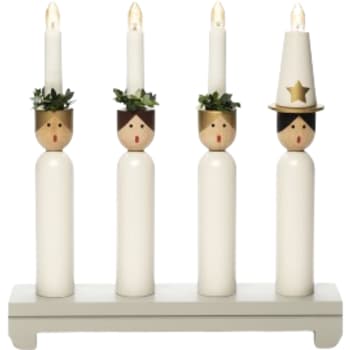 Elektrisk lysestage 4 lysegrå "Lucia"