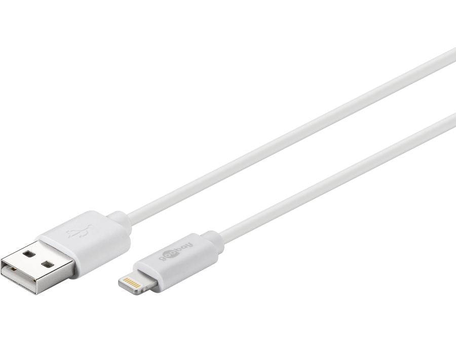 USB 2.0 til Lightning opladnings- og data kabel, Hvid (3m)