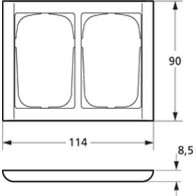 LK Fuga ramme Softline 63 2x1½m - hvid