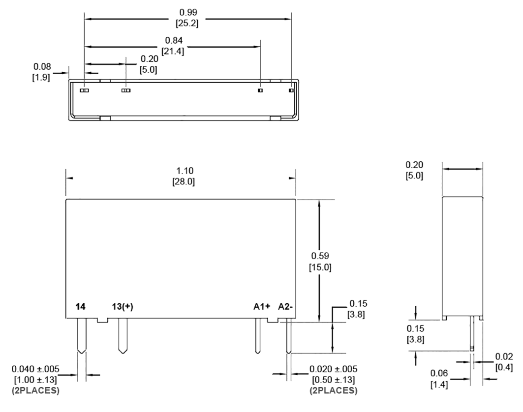Solid state relæ - 15-30Vdc, 0-48VDV / 0,1A