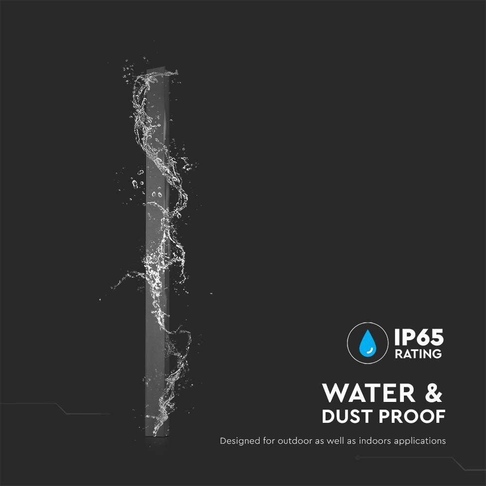 10W LED lineær væglampe - 4000K, antracit hus, IP65, 510*60*50mm.
