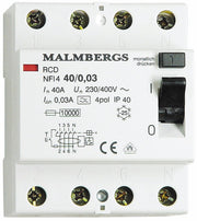 FEJLSTRØMSRELÆ 4P 40A 4M.HPFI