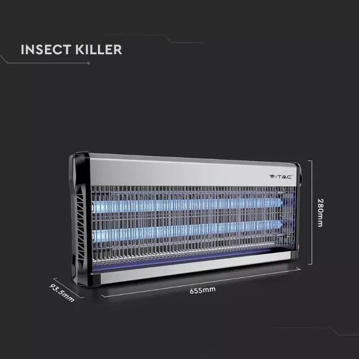 V-Tac insektlampe - 2x20W, indendørs, UV-lys, dækker 150m2
Effekt: 40W.
V-Tac insektfælde - 2x20W, indendørs, UV-lys, dækker 150m2