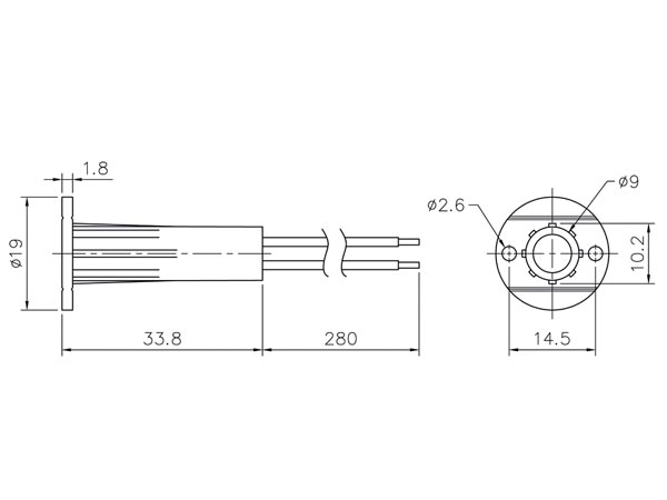REED kontakt - Magnetkontakt til 9,5mm hul (SPST-NC)