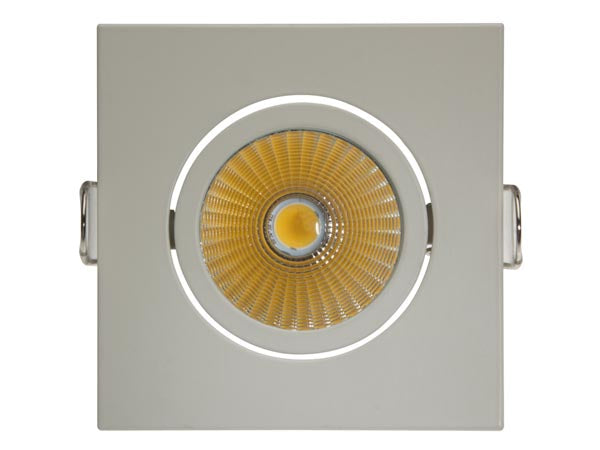 LED indbygningsspot - 230V / 9W kvadrat hvid kip, Varm Hvid