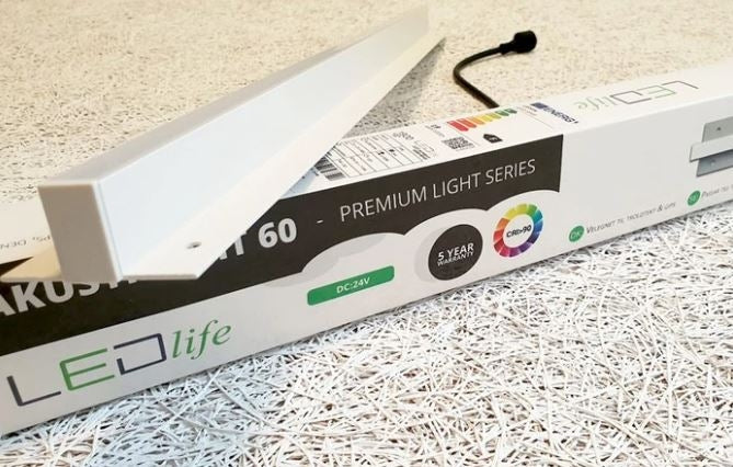 LED lysskinne 19W 60 cm 4000K til Troldtekt og akustikloft, 24V