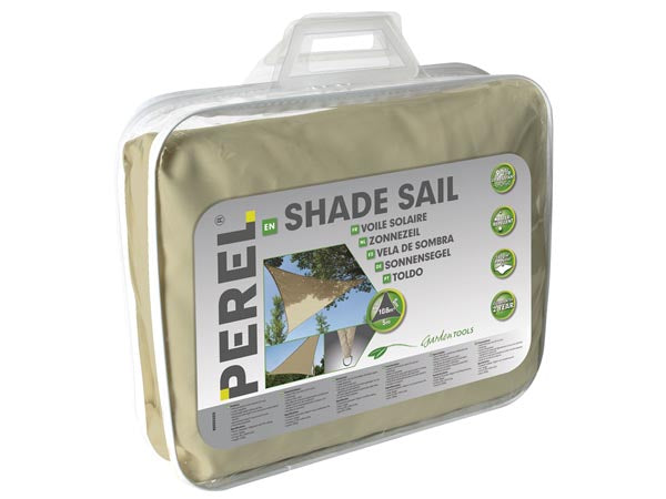 Trekantet solsejl - 5x5x5m vandgennemtrængelig, Beige