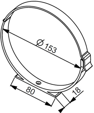 Rund Ø150 rørholder beslag