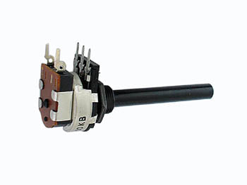 Potmeter - 4,7kOhm log. m. kontakt (Ø6mm)