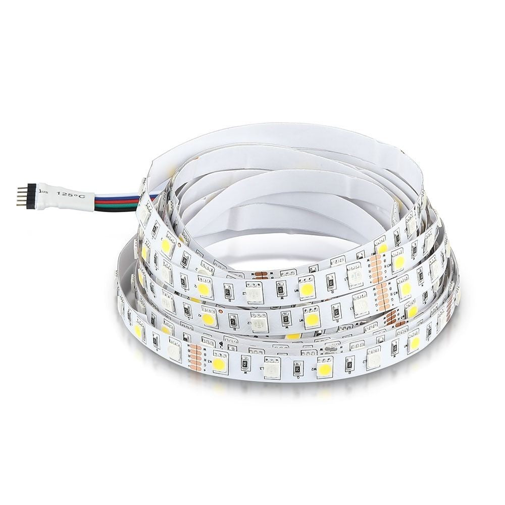 V-Tac 10,8W/m RGB+NW LED-strips - 5m, 60 LED pr. meter, 900lm/m