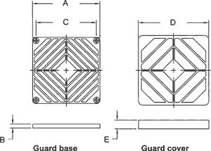 Plastgitter med EMI-afskærmning og filter 80x80mm