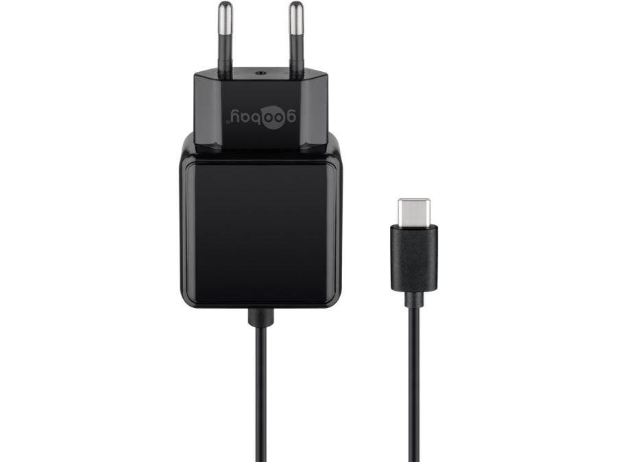 USB-C netadapter - 5Vdc 3A 15W, Sort (1,5m)