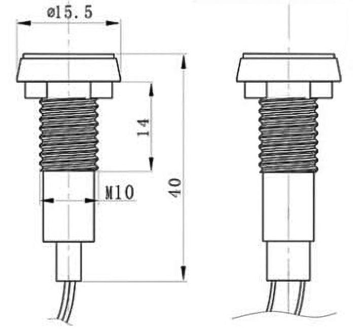 LED panel kontrollampe - 230V, Gul (Ø10mm hul)