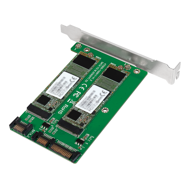 2x SATA til 2x M.2 SATA SSD adapter