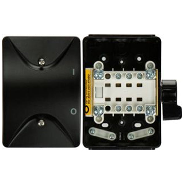 Sikkerhedsafbryder, sort 16A 3-pol+N+J