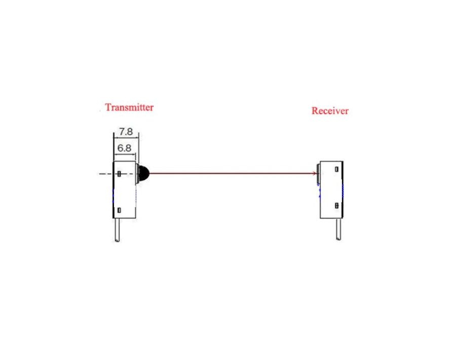 IR brudstrålesensor - 5Vdc, 3mm IR LED, NO (2 dele)
