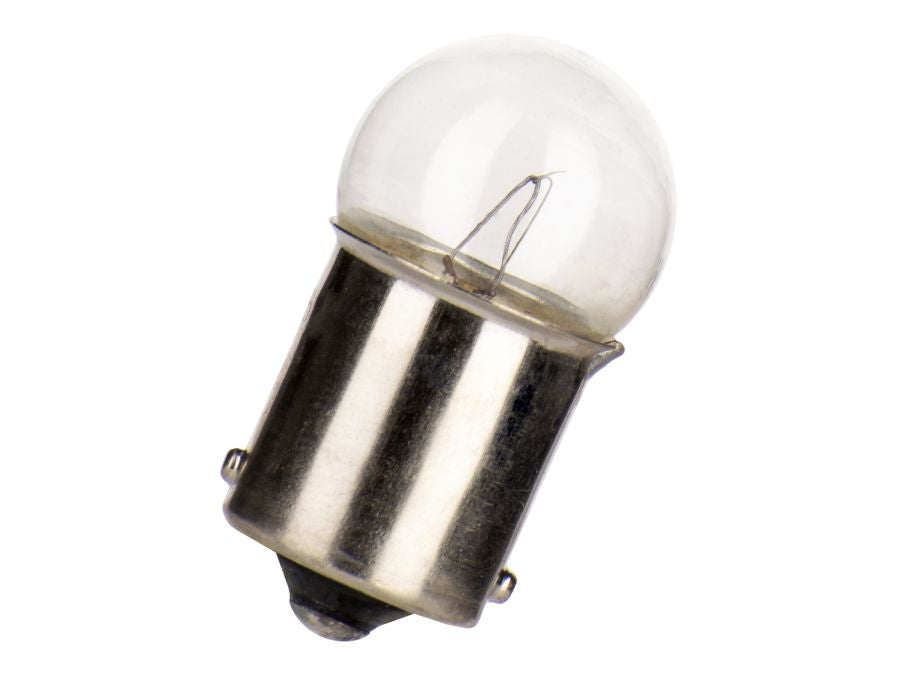 Dværglampe - 12V / 15W Globe, Ba15s sokkel (Ø18x35mm)