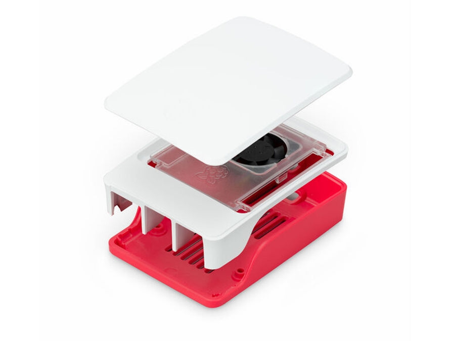 Officiel Raspberry Pi 5 kabinet, rød/hvid, m. køling