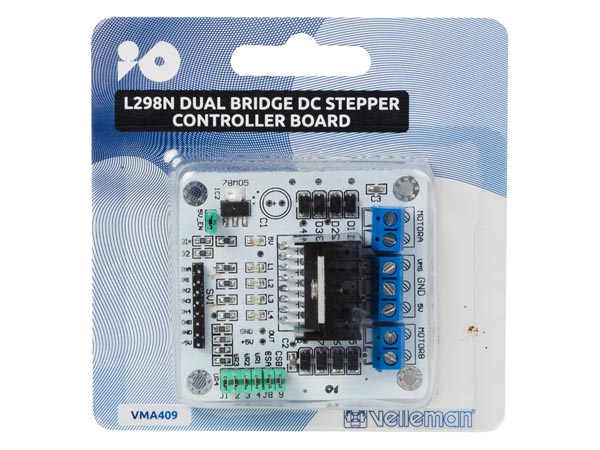 Dual bridge DC stepper motor controller modul (L298N)