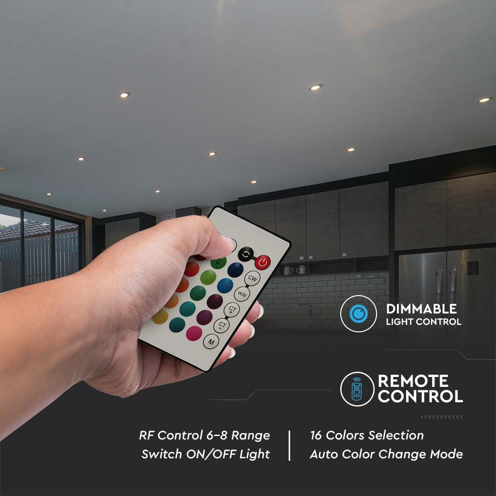 4,8W Smart LED Pære E14 RGB+3000K Dæmpbar med RF Kontrol - 470lm RA80