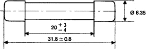Sikring - Ø6,3x32mm, 16A Flink, 60V