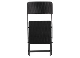 Klapstol - Sort stål, Sort plast (rattan)