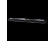 19" Patch panel - 1U, 24 x RJ45 CAT6 uskærmet (LSA), Sort