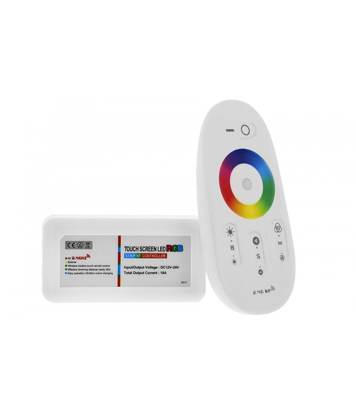RGB controller med fjernbetjening - 12V / 24V, RF trådløs, 220W