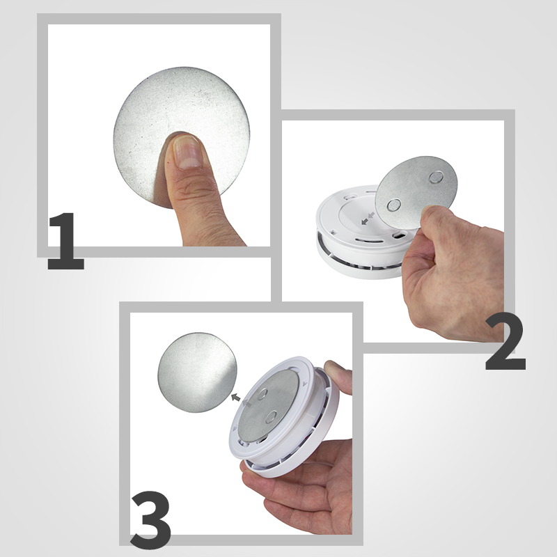 Magnetisk holder til røgalarm, Ø7cm