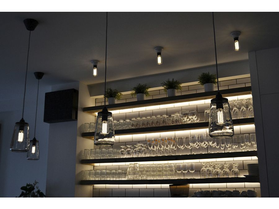 Stofledning - 3x0,75mm², SORT/HVID sildeben (3m)