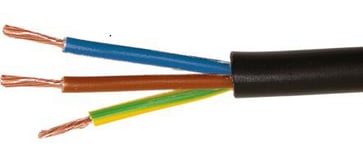 Plastkappeledning H05 VV-F 3G2,50 sort R50