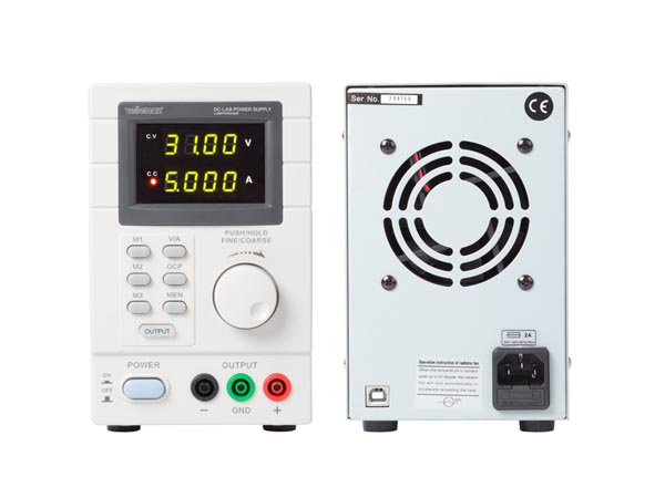 Laboratoriestrømforsyning - 0-30VDC / 5A, programmerbar, USB
