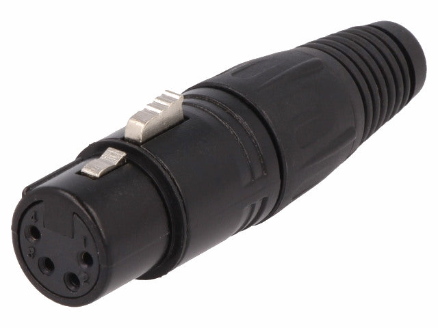 XLR stik - 4P hun, Sort