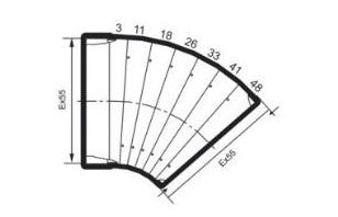 Rektangulær forlængerstykke, 15-60mm