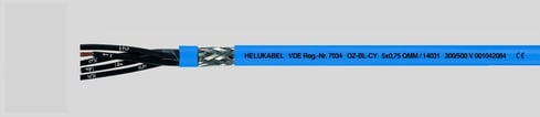Styrekabel OZ-BL-CY 4x0,75 blå T500