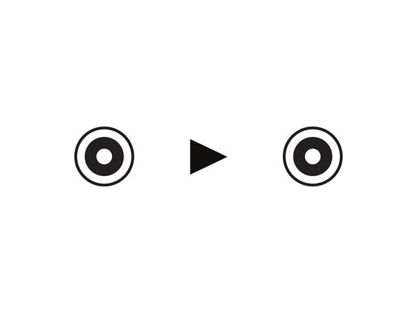 Phonokabel - RCA han til RCA han, RG59, Forgyldt (2,5m)