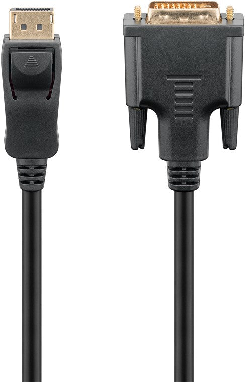 DisplayPort/DVI kabel - DP han > DVI-D han guld, Sort (5m)