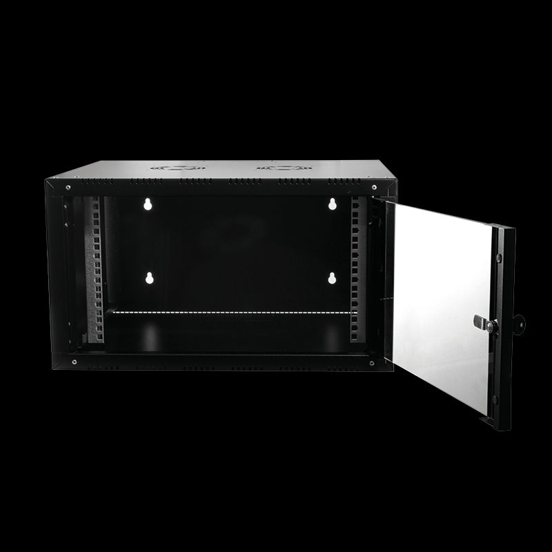 19" væg-rackskab - 9U B600xD560mm (Single) Sort